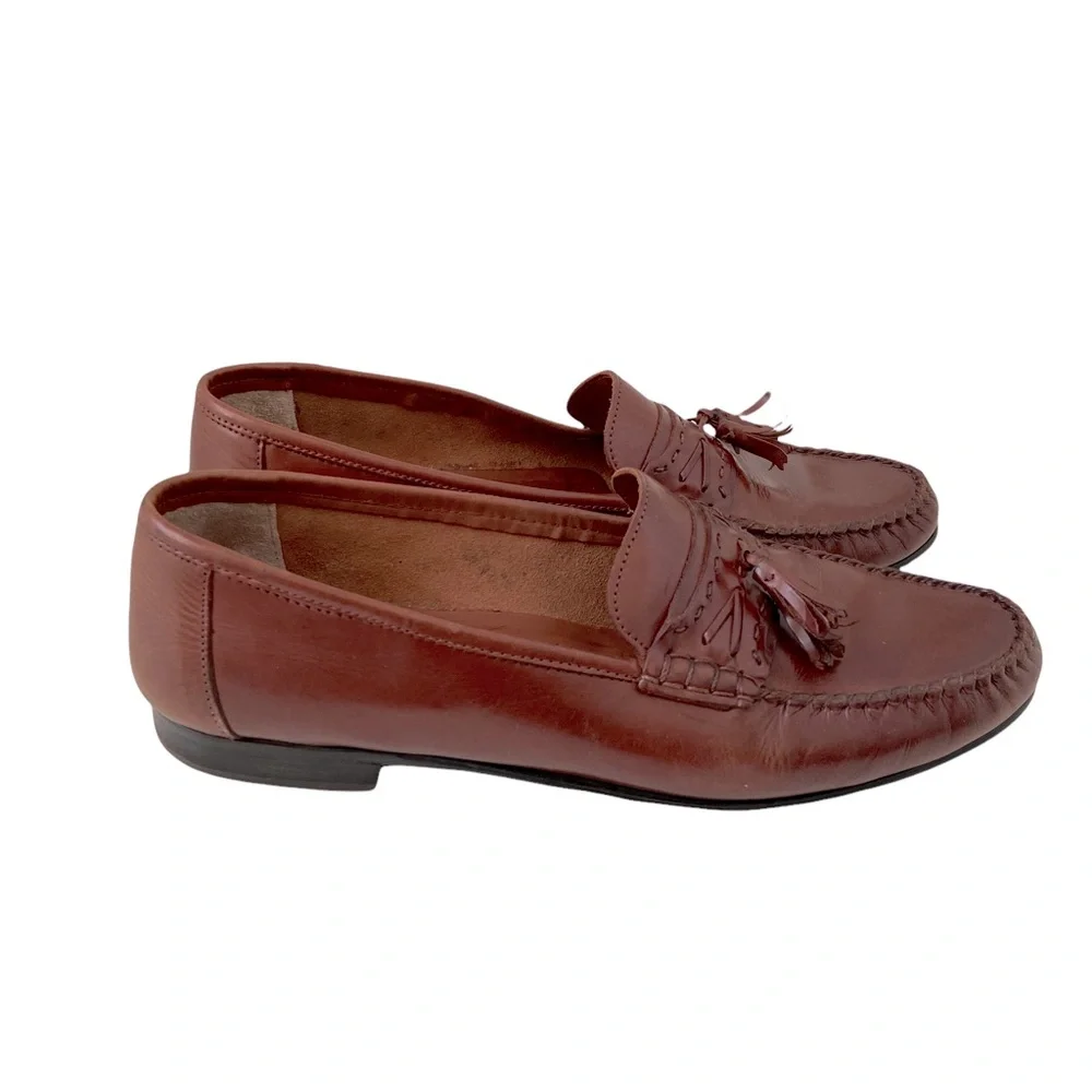 Giorgio Brutini Le Glove Gordy Tassel Leather Loafers Moc Toe Size 10.5D Brown